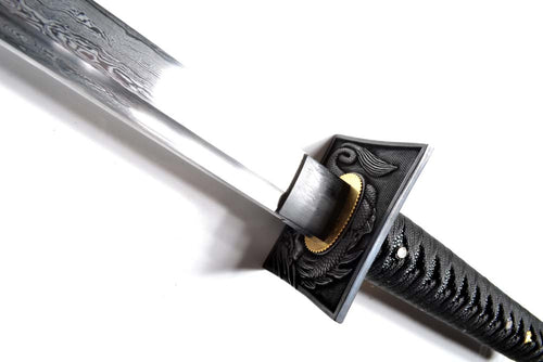 Hand Forged Folded Steel Black Assassin Ninja Sword