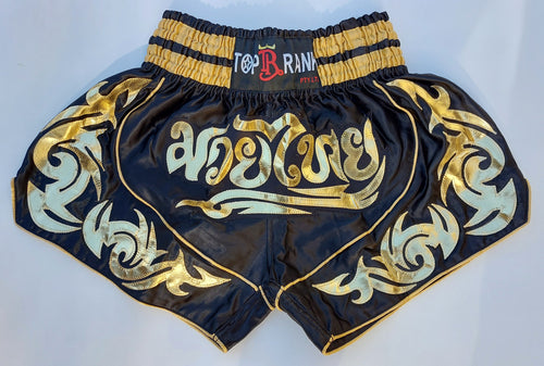 TP Mauy Thai Kickboxing Shorts - Colour Black/Yellow design