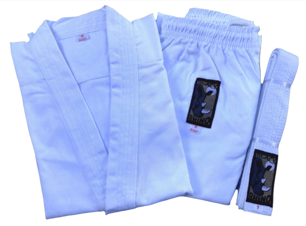 9oz Rhino Karate Uniforms White Adelaide martial arts shop