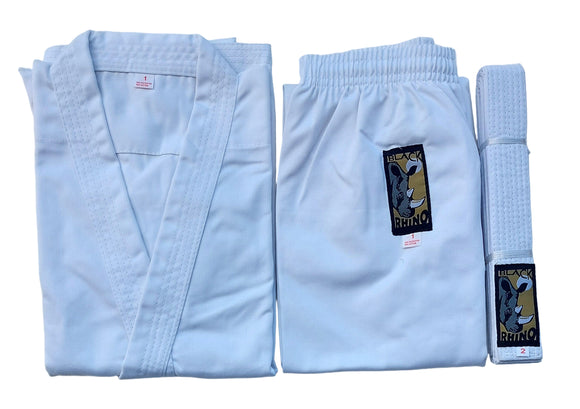 9oz Rhino Karate Uniforms - White