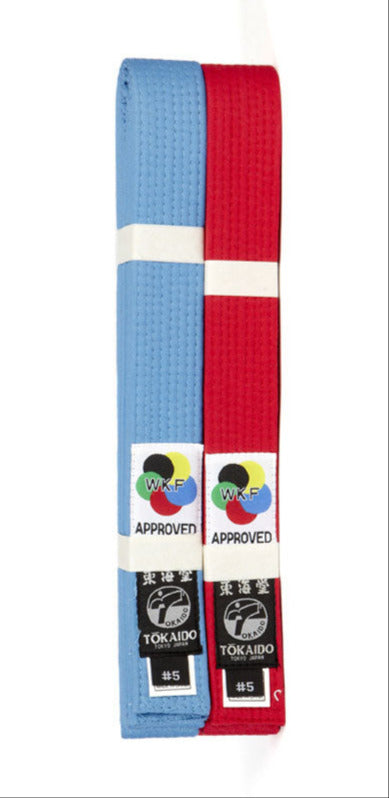 Tokaido Karate WKF Competition Belt - Colour Red & Blue