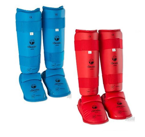 Tokaido WKF Approved Shin Instep Guards - choice red or blue