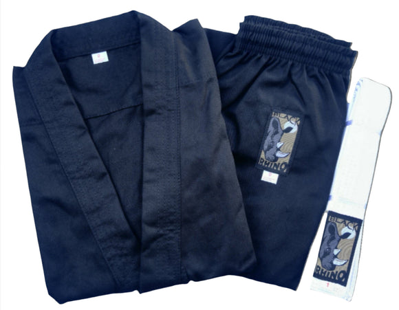 9oz Rhino Karate Uniforms - Black