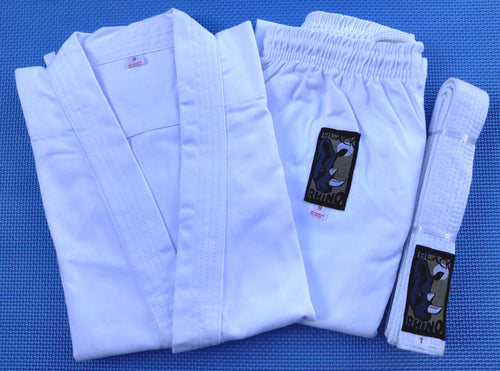 9oz Rhino Karate Uniforms - White