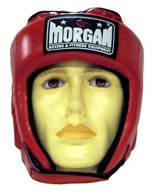 MORGAN PLATINUM OPEN FACE HEAD GUARD - red colour