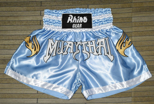 Rhino Mauy Thai Kickboxing Shorts - Light blue