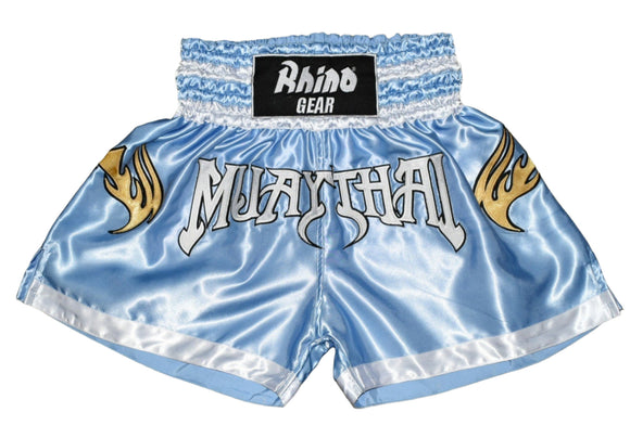 Rhino Mauy Thai Kickboxing Shorts - Light blue