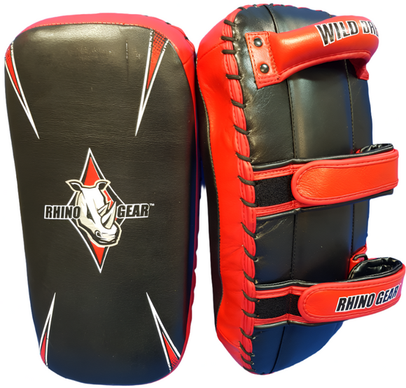 Rhino Pre-Curved Leather Thai Pads (1 pair)